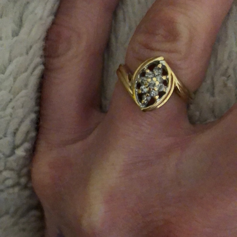 Gold and diamond ring